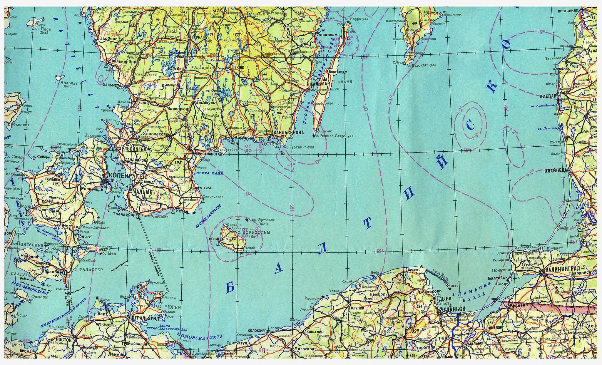 Морская навигационная карта балтийского моря