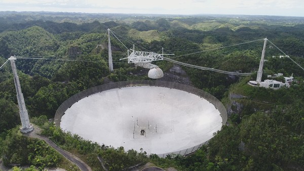 Радиотелескоп Arecibo до аварии. NAIC