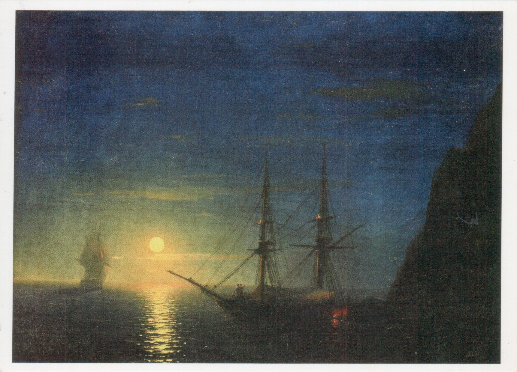 Лунная ночь на черном море. Айвазовский картины.