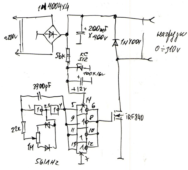 Схема регулятора напряжения 220